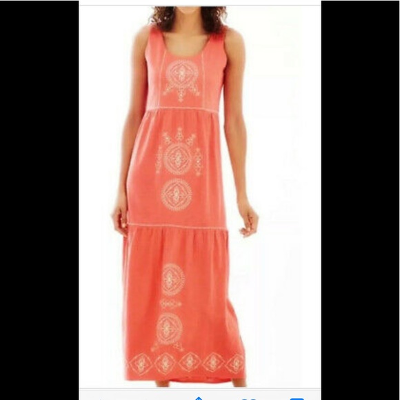 New J Jill Boho maxi tiered dress womens small - Picture 5 of 5